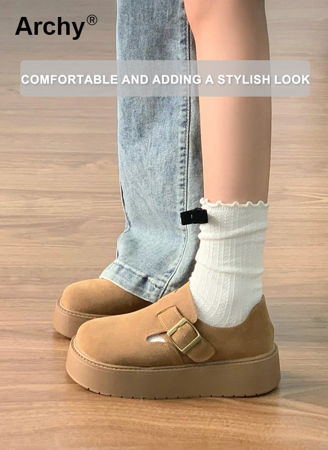 Archy Women's Platform Slip-On Mules - Comfortable Soft Rounded Toe Chunky Sole Shoes for Casual & Office Wear - Image 2