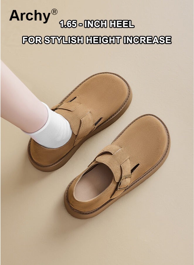 Archy Women's Platform Slip-On Mules - Comfortable Soft Rounded Toe Chunky Sole Shoes for Casual & Office Wear - Image 1