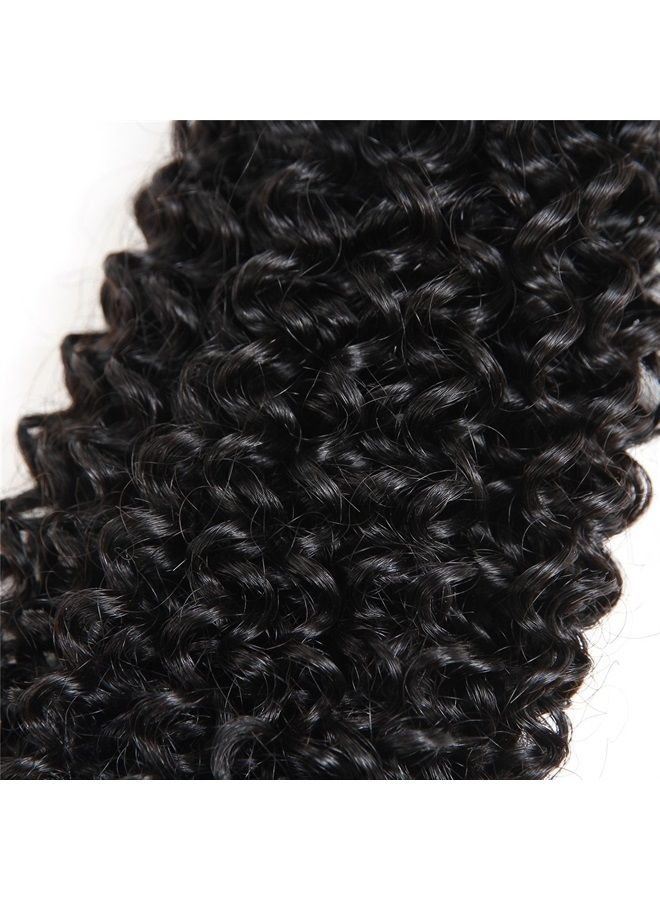 BLY 7A Mongolian Kinky Curly Human Hair Bundles 16 Inch Unprocessed Hair Weave Weft for Black Women Natural Color - Image 5