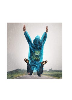 SYOSI Raincoat Rain Poncho for Adults Disposable Raincoats Easy Carry Keyring Ball Raincoat Emergency Raincoats with Hood and Elastic Cuff Sleeves Poncho Rainwear for Hiking Camping Travel Outdoor 4 Pcs  - Image 4