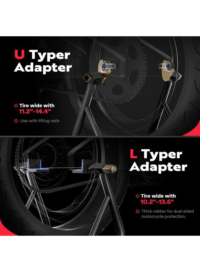 SPECSTAR Motorcycle Stands 400kg Front and Rear Wheels Lift Combo with U+L Adjustable Swingarm Spool Heavy Duty Paddock Stands - Image 3
