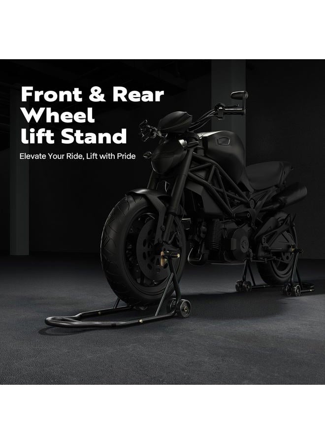 SPECSTAR Motorcycle Stands 400kg Front and Rear Wheels Lift Combo with U+L Adjustable Swingarm Spool Heavy Duty Paddock Stands - Image 2