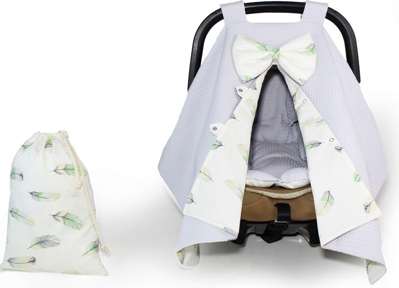 Atölye Eda Cotton Pique Stroller Cover Cushion Pouch 3 Pieces - Image 2