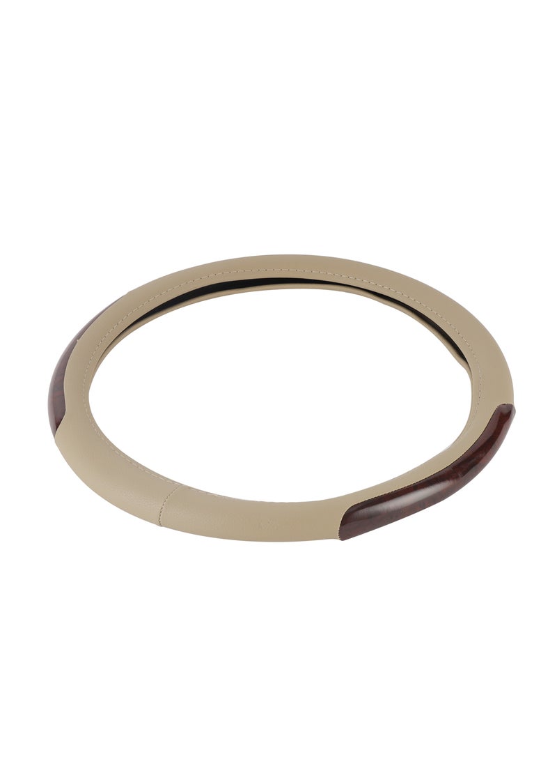 Epsilon - Steering Wheel Cover- EPS1229 Size M With Leather Touch for Improved Control and Grip Perfect for Protecting your Steering Wheel From Cracking and Peeling Beige - Image 1