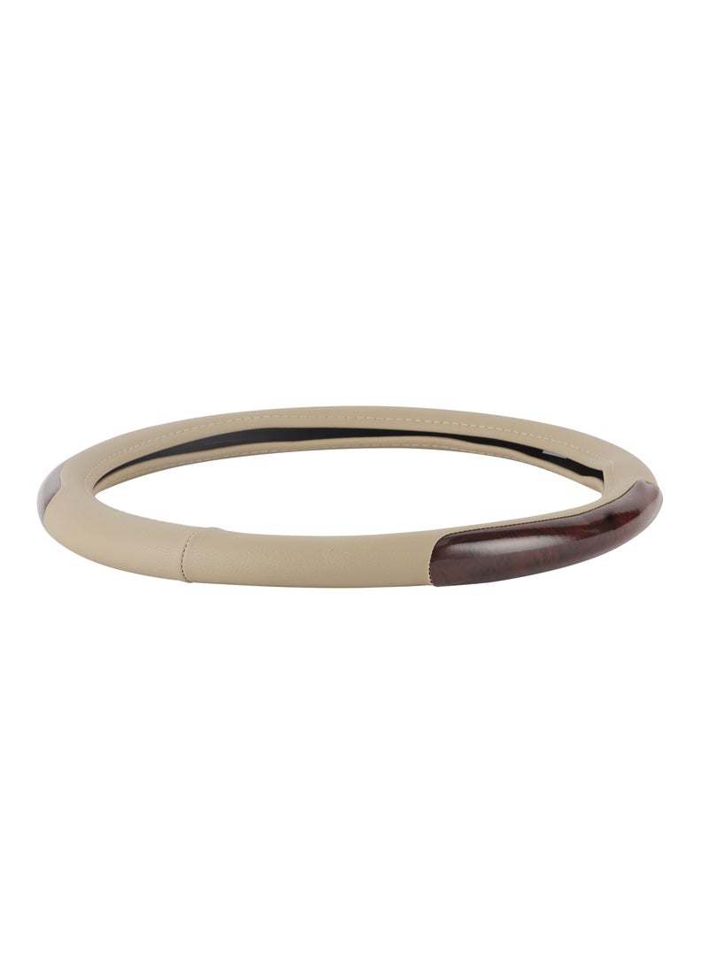 Epsilon - Steering Wheel Cover- EPS1229 Size M With Leather Touch for Improved Control and Grip Perfect for Protecting your Steering Wheel From Cracking and Peeling Beige - Image 1