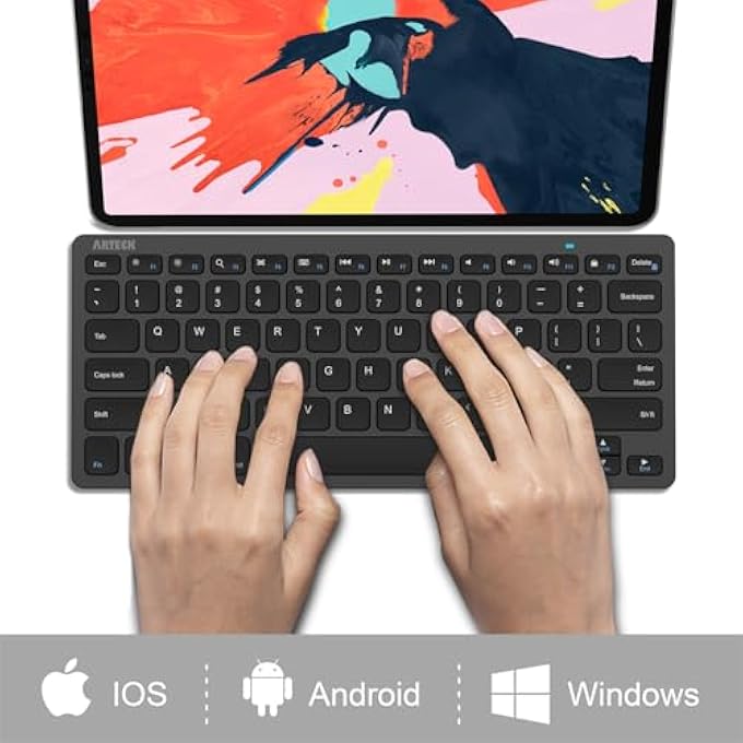 Arteck ULTRA-SLIM BLUETOOTH KEYBOARD - BLACK - Image 3