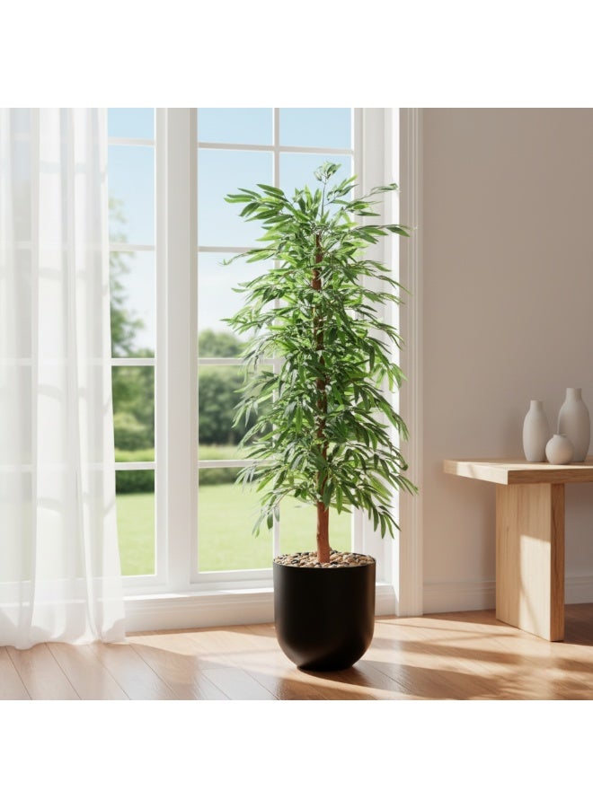 تالا شجرة بامبو صناعية فاخرة بمظهر طبيعي واقعي - ارتفاع 155 سم - مثالية لديكور المنزل والمكتب - Image 1