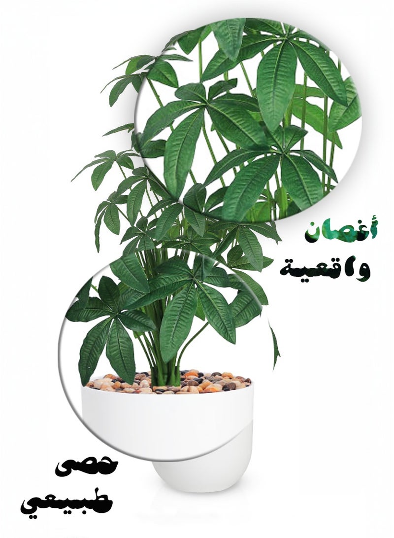 تالا شجر صناعي بتصميم واقعي - ارتفاع 130 سم - 36 ورقة لمظهر طبيعي وأنيق للمنازل والمكاتب - Image 2
