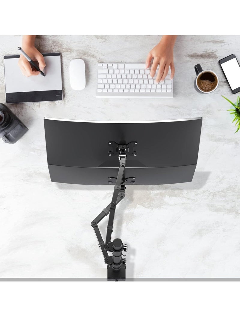 Long double-arm monitor stand with an 80cm column, maximum load capacity of 10kg per arm, desktop monitor mount for 13-32 inch monitors, computer monitor stand - desktop monitor mount MD6821DB - Image 5