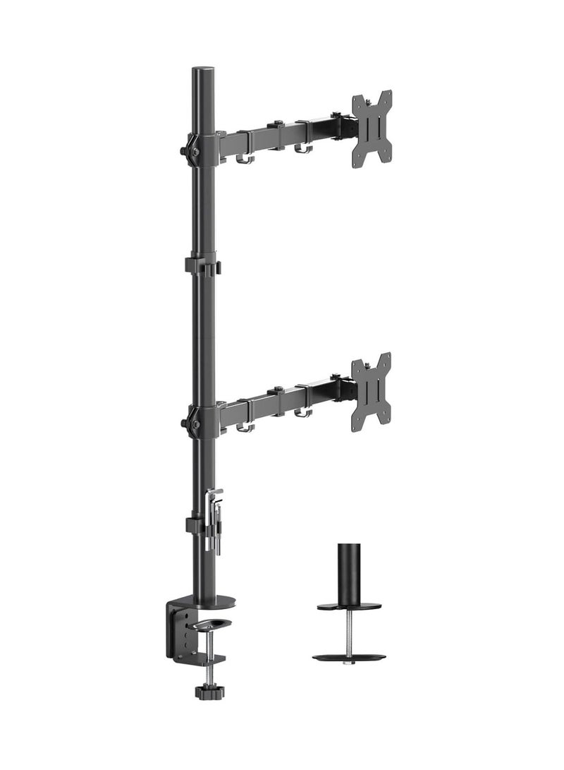 Long double-arm monitor stand with an 80cm column, maximum load capacity of 10kg per arm, desktop monitor mount for 13-32 inch monitors, computer monitor stand - desktop monitor mount MD6821DB - Image 1