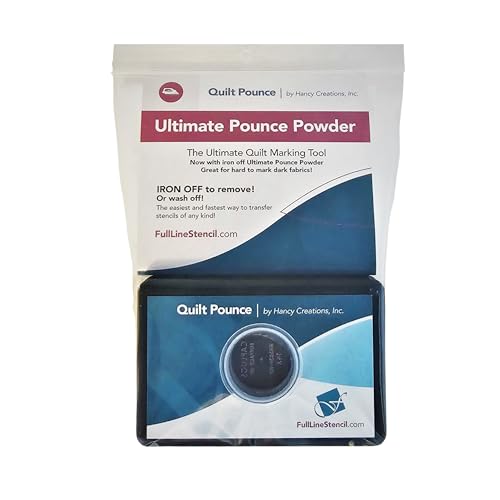 Full Line Stencil - Ultimate Quilt Pounce Pad with Refillable Iron-Off Chalk Powder, for Design Transfer and Fabric Marking Using Quilting Stencils – 2 oz White Chalk Included (QPU) - Image 1