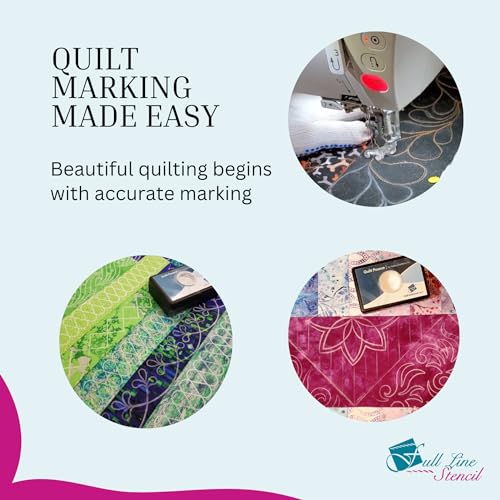 Full Line Stencil - Ultimate Quilt Pounce Pad with Refillable Iron-Off Chalk Powder, for Design Transfer and Fabric Marking Using Quilting Stencils – 2 oz White Chalk Included (QPU) - Image 3