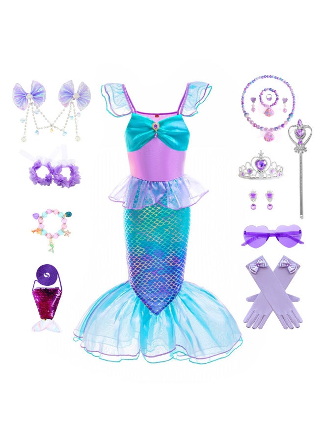 Swimsuit - Girls Mermaid Tail Swimsuit - DH77, 130 - Kids Swimming Costume, Beach Bikini, Summer Swimwear, Quick Dry, Pool Party, Bathing Suit Swimsuit - Image 2
