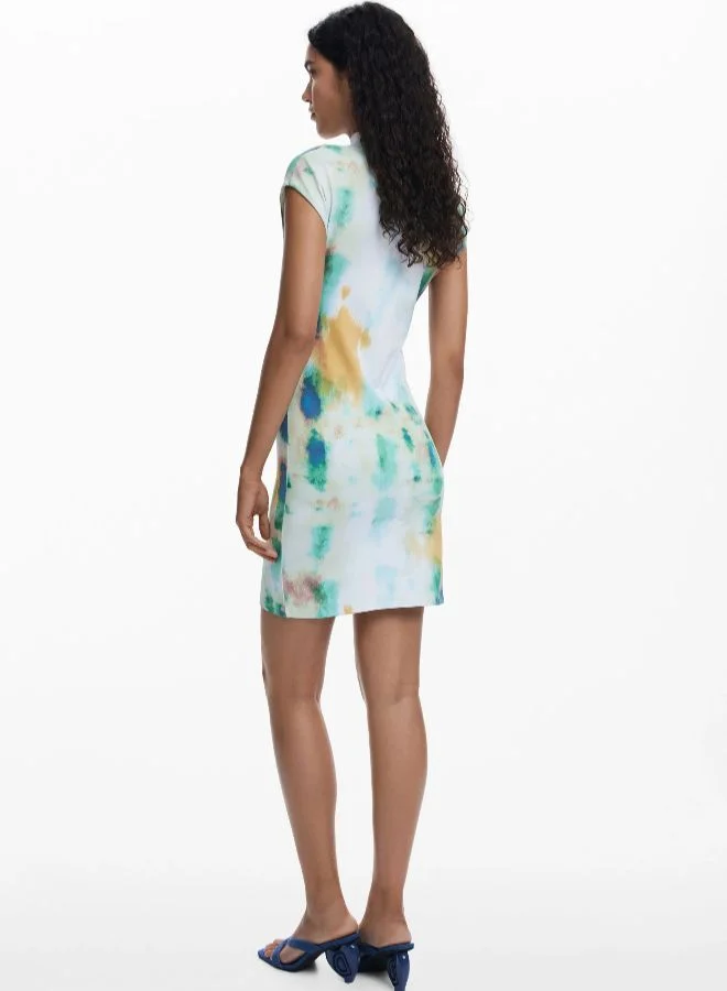 Desigual tie-dye Short Floral Sheath Dress for Women | Best Price UAE