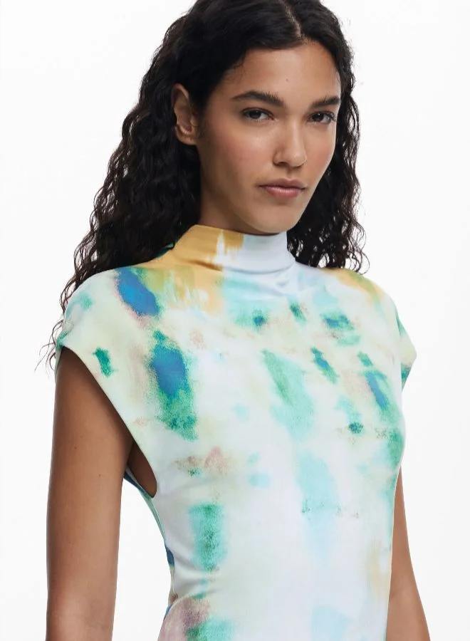 Desigual tie-dye Short Floral Sheath Dress for Women | Best Price UAE