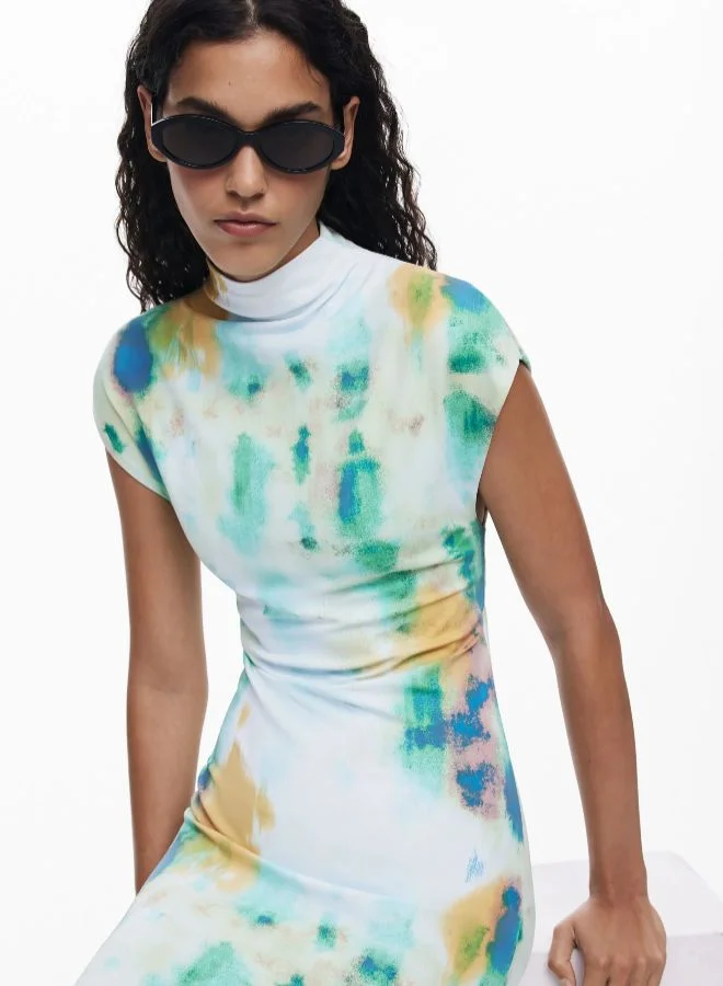 Desigual tie-dye Short Floral Sheath Dress for Women | Best Price UAE