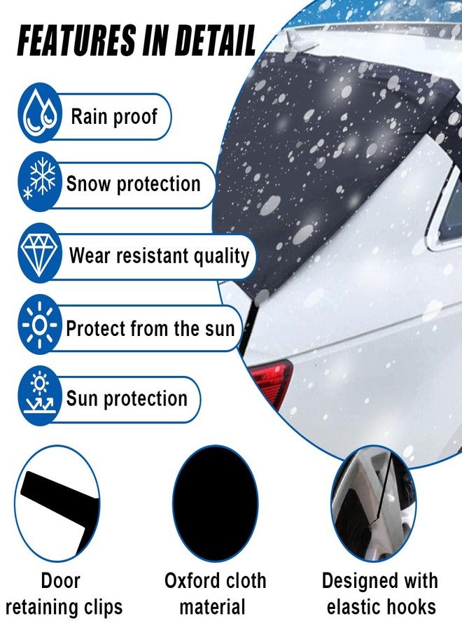 LHDOS Car Rear Windshield Snow Cover, 57×35 Inch Anti Ice Frost Rear Windshield Protector, Windproof Oxford Back Window Cover, Winter Car Accessories for Cars, Trucks, SUVs, Lorries - Image 3