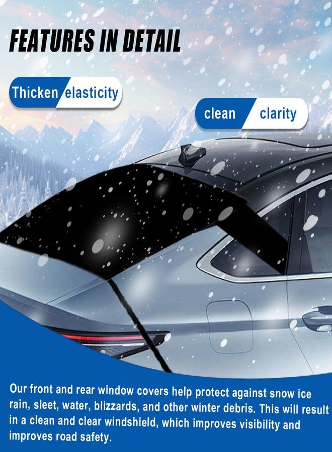 LHDOS Car Rear Windshield Snow Cover, 57×35 Inch Anti Ice Frost Rear Windshield Protector, Windproof Oxford Back Window Cover, Winter Car Accessories for Cars, Trucks, SUVs, Lorries - Image 4