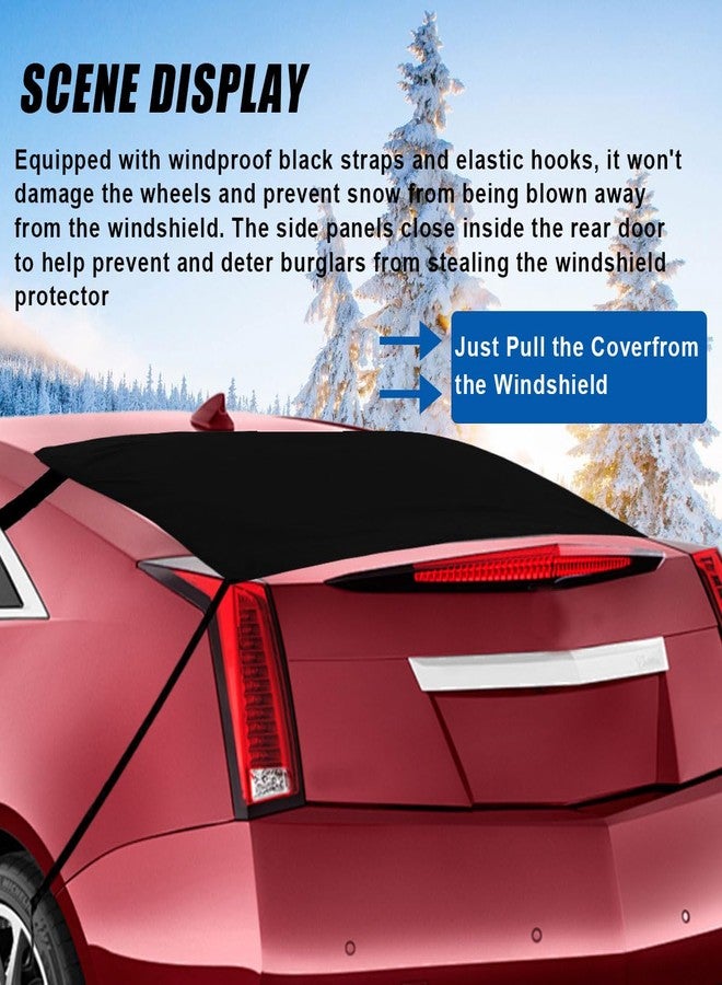 LHDOS Car Rear Windshield Snow Cover, 57×35 Inch Anti Ice Frost Rear Windshield Protector, Windproof Oxford Back Window Cover, Winter Car Accessories for Cars, Trucks, SUVs, Lorries - Image 5