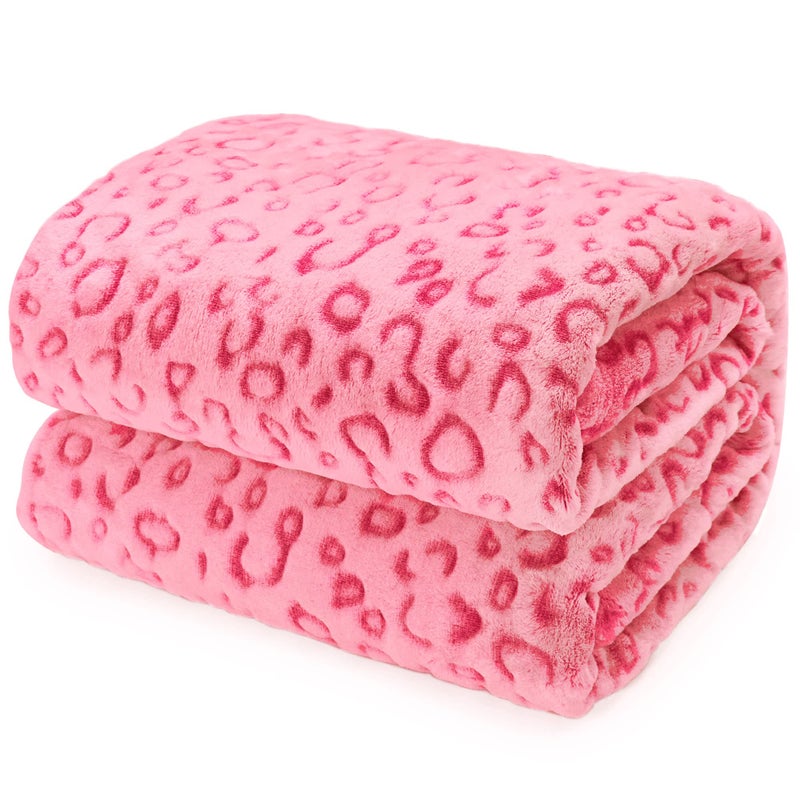 ZHIKU Pink Blanket for Women Cheetah Print Blanket Pink Gifts for Women Mother Girls Soft Warm Leopard Print Throw Blanket for Birthday Gifts 40x50