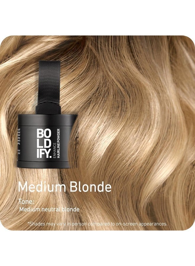 BOLDIFY Hairline Powder - Root Touch Up Hair Color for Gray Coverage - Bald Spot Concealing Hair Powder for Women & Men - 48-Hour Stain-Proof - Medium Blonde - Image 2