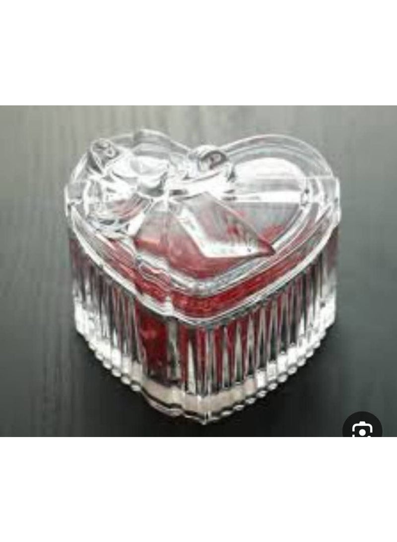 سكرية زجاج صغيرة - سكرية زجاج أنيقة بشكل مذهل مع غطاء على شكل قلب - Image 3