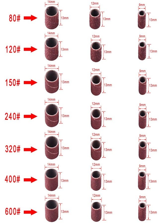Austor Sanding Drum Set, 531 Pcs Sander Sleeves - 80/120/150/240/320/400/600 Grit with 24 Mandrels & 2 Self-Tightening Drill Chucks & 1 Combination Wrench - Image 4