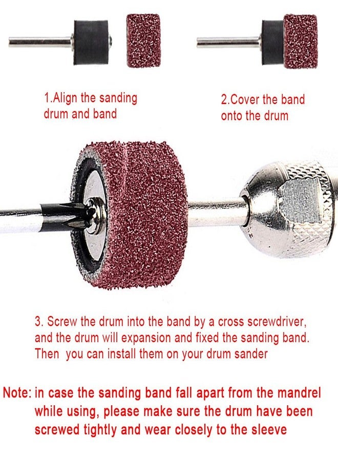 Austor Sanding Drum Set, 531 Pcs Sander Sleeves - 80/120/150/240/320/400/600 Grit with 24 Mandrels & 2 Self-Tightening Drill Chucks & 1 Combination Wrench - Image 3