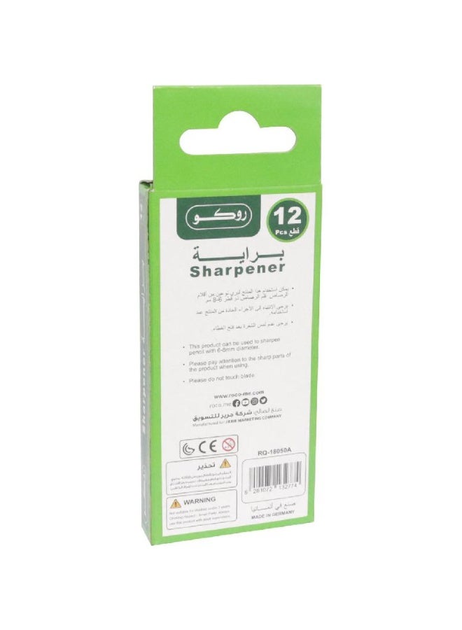 ROCO Pack of 12 Pocket Sharpeners (1 Hole-Silver) - Image 2