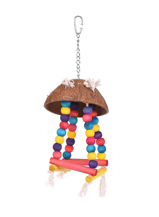 NIBEMINENT Bird Perch Hanging Swing Chew Toy Stand Multicolour 15x9x15cm