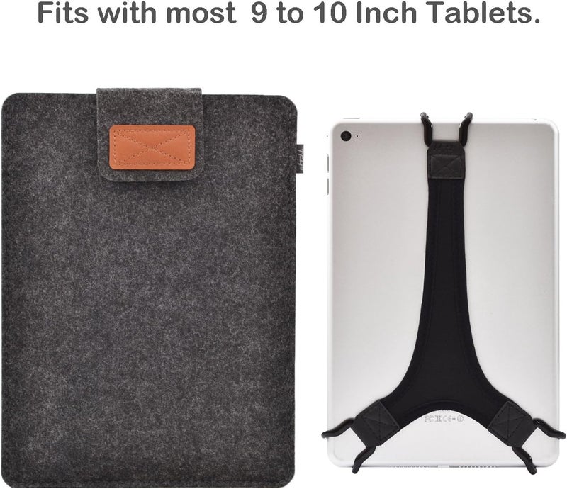 TFY TFY Protective Carrying Pouch Bag Dark Grey Plus Bonus Hand Strap Holder for for 910 Inch Tablets  iPad AiriPad Pro 97  Samsung Galaxy Tab 101 Tab 4 101  Tab S 105  - Image 2
