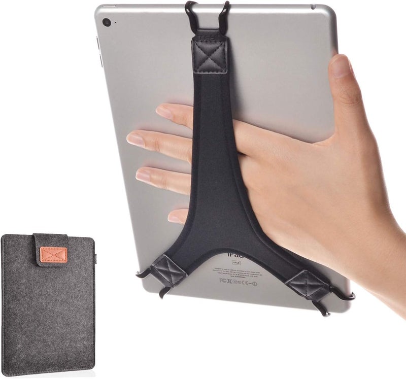 TFY TFY Protective Carrying Pouch Bag Dark Grey Plus Bonus Hand Strap Holder for for 910 Inch Tablets  iPad AiriPad Pro 97  Samsung Galaxy Tab 101 Tab 4 101  Tab S 105  - Image 1