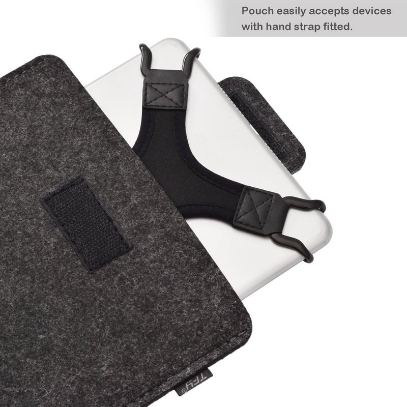 TFY TFY Protective Carrying Pouch Bag Dark Grey Plus Bonus Hand Strap Holder for for 910 Inch Tablets  iPad AiriPad Pro 97  Samsung Galaxy Tab 101 Tab 4 101  Tab S 105  - Image 3