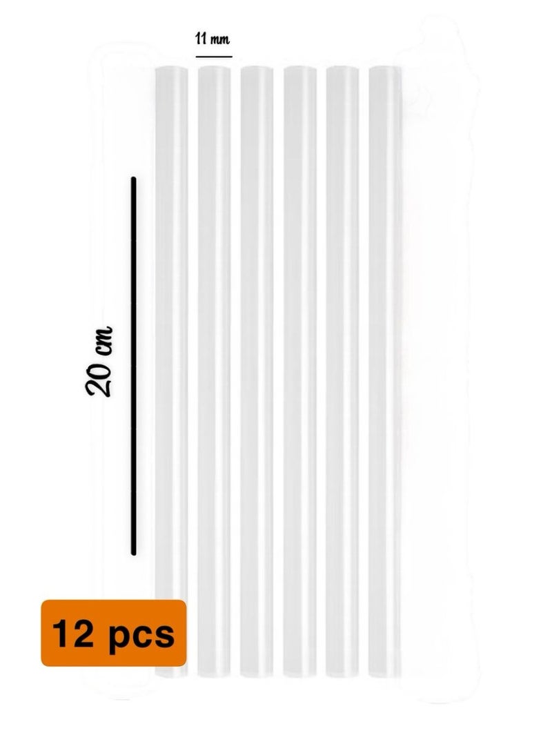 Glue sticks 11.2 × 200 mm, hot melt glue sticks for electric craft gun, strong self-adhesive glue stick for manual use, 12 pieces - Image 1