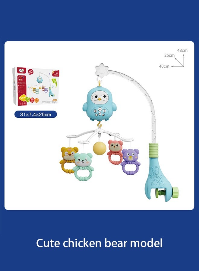 HaveDream Baby Electric Rotating Bedside Bell Toy, 0-1 Year Old Baby Soothing Music Rattle, Owl Light Music Bed Bell - Blue - Image 3