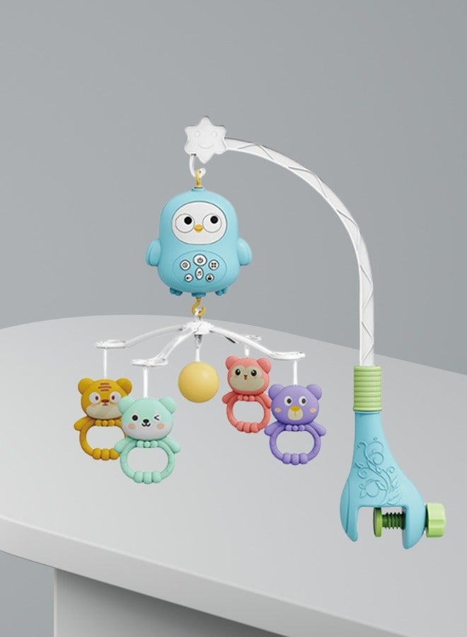HaveDream Baby Electric Rotating Bedside Bell Toy, 0-1 Year Old Baby Soothing Music Rattle, Owl Light Music Bed Bell - Blue - Image 4
