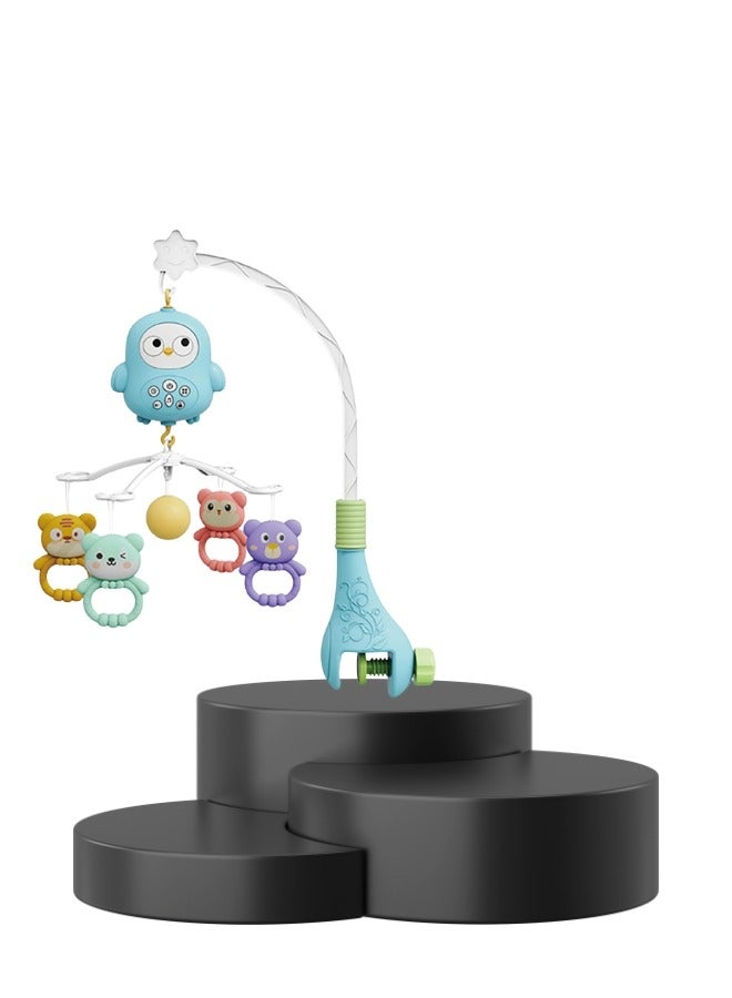 HaveDream Baby Electric Rotating Bedside Bell Toy, 0-1 Year Old Baby Soothing Music Rattle, Owl Light Music Bed Bell - Blue - Image 5