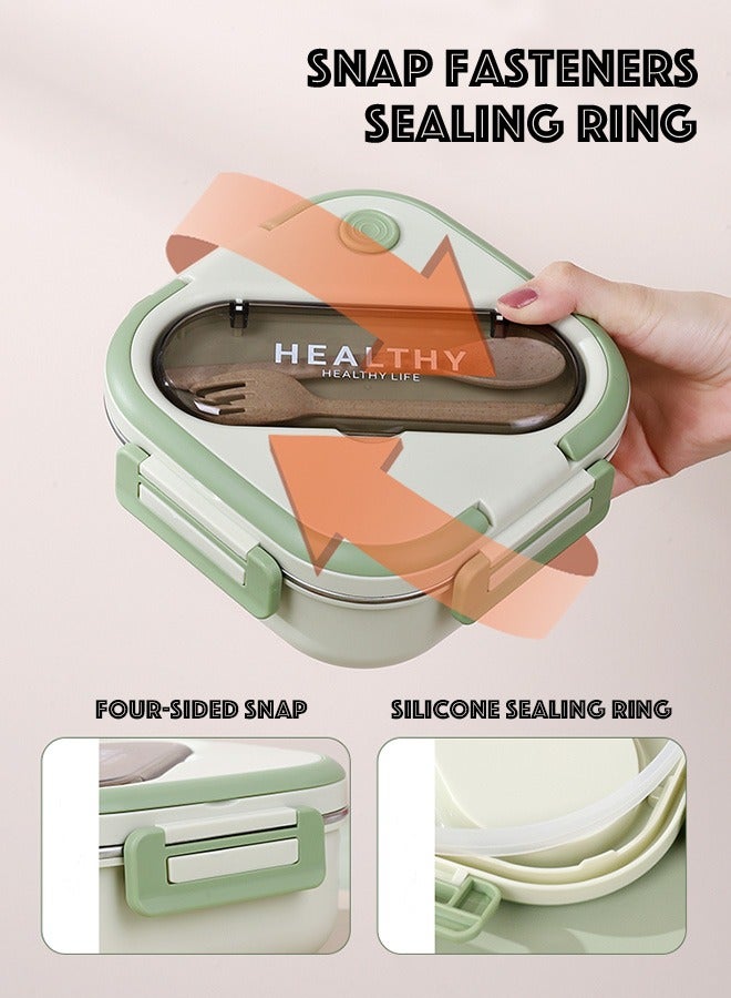 Lunch Box with Spoon Fork 304 Stainless Steel Bento box 3 Compartments Lunch Box Container for Kids and Adults Food Safe Materials and Leak Proof（PINK） - Image 5