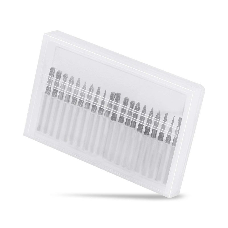 DIY Crafts DIY Crafts 20pcs 3mm Shank Tungsten Steel Solid Carbide Rotary Files Diamond Burrs Set Fits Dremel Tool for Woodworking Drilling Carving Engraving  - Image 4