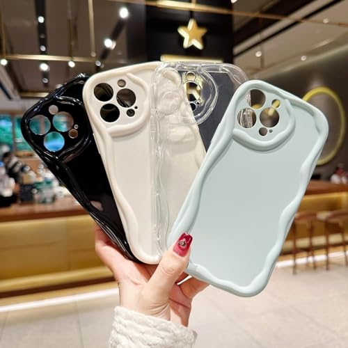 KC Back Cover for Samsung Galaxy A35 5G Curly Wave Frame Shape Shockproof Bumper Soft Silicone Case with Camera Protection (Transparent) - Image 5