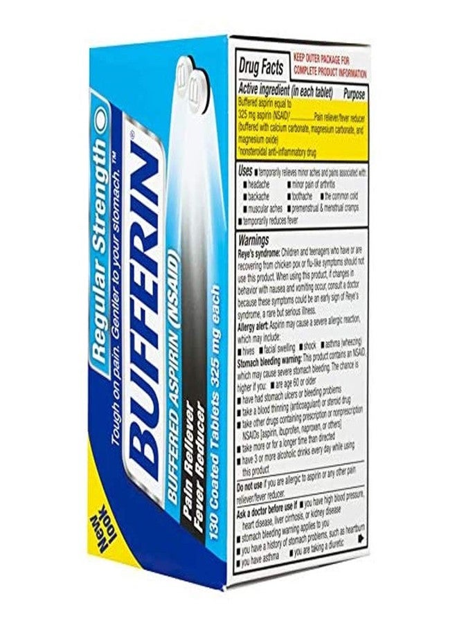 Bufferin Buffered Aspirin (NSAID) Coated Tablets Pain Reliever/Fever Reducer 130 ea (Pack of 3) - Image 4