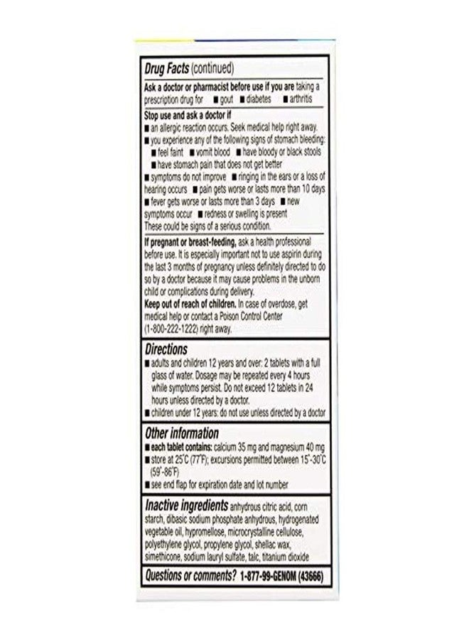 Bufferin Buffered Aspirin (NSAID) Coated Tablets Pain Reliever/Fever Reducer 130 ea (Pack of 3) - Image 5