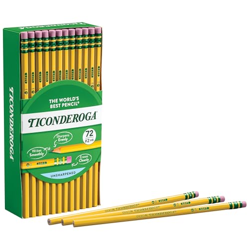 Ticonderoga أقلام تيكونديروجا الخشبية، غير مشحذة، 2 HB ناعمة، صفراء، 72 عدداً - Image 4