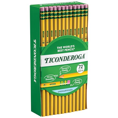 Ticonderoga أقلام تيكونديروجا الخشبية، غير مشحذة، 2 HB ناعمة، صفراء، 72 عدداً - Image 5
