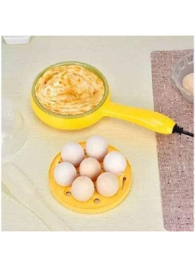 Electric Multi Functional Fry Pan with 7 Pieces Egg Steamer 350 Watts (Yellow) - Image 3