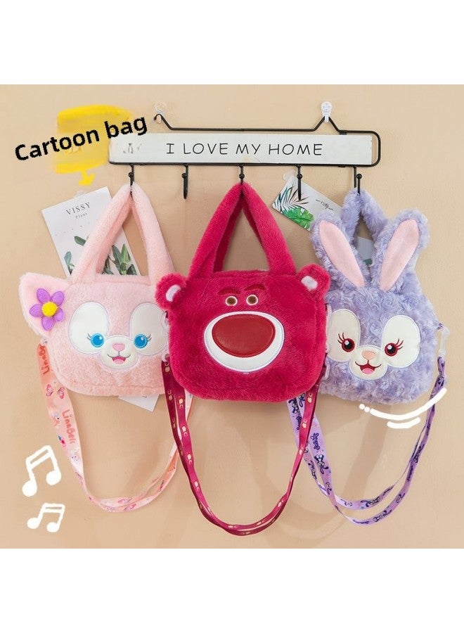 Plush Bag Women's Crossbody Bag Cartoon Children's Bag Winter Cute Little Girl Doll Portable Shoulder Bag-Specifications:About 20- 25cm-Color:Panda  - Image 3