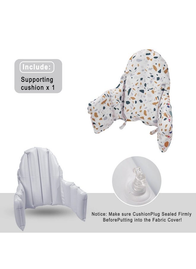 Lomgwumy High Chair Cushion, for IKEA High Chair Cushion, Cushion High Chair, for IKEA Highchair Cushion for IKEA Antilop Highchair, Built-in Inflatable Cushion, Baby Sitting More Comfortable (Stone Pattern)  - Image 3