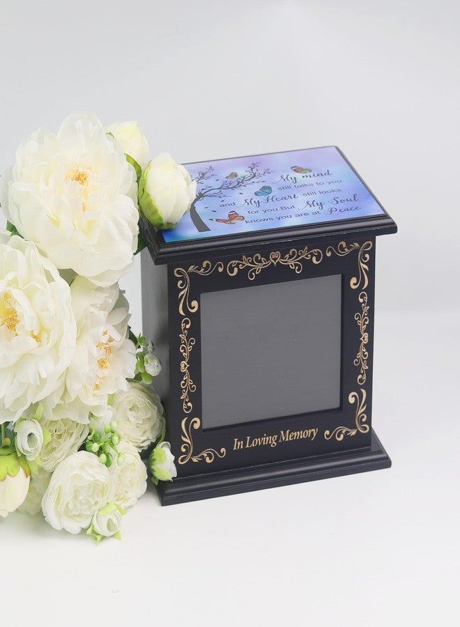 JOYSPARKING Wooden Urn Box for Ashes Cremation Urns for Human Ashes Adult Male or Female, Memorial Keepsake Urns with Photo Frame, Funeral Casket for Men Women, Burial Urn for Adults Up to 200 IBS-Tree - Image 2
