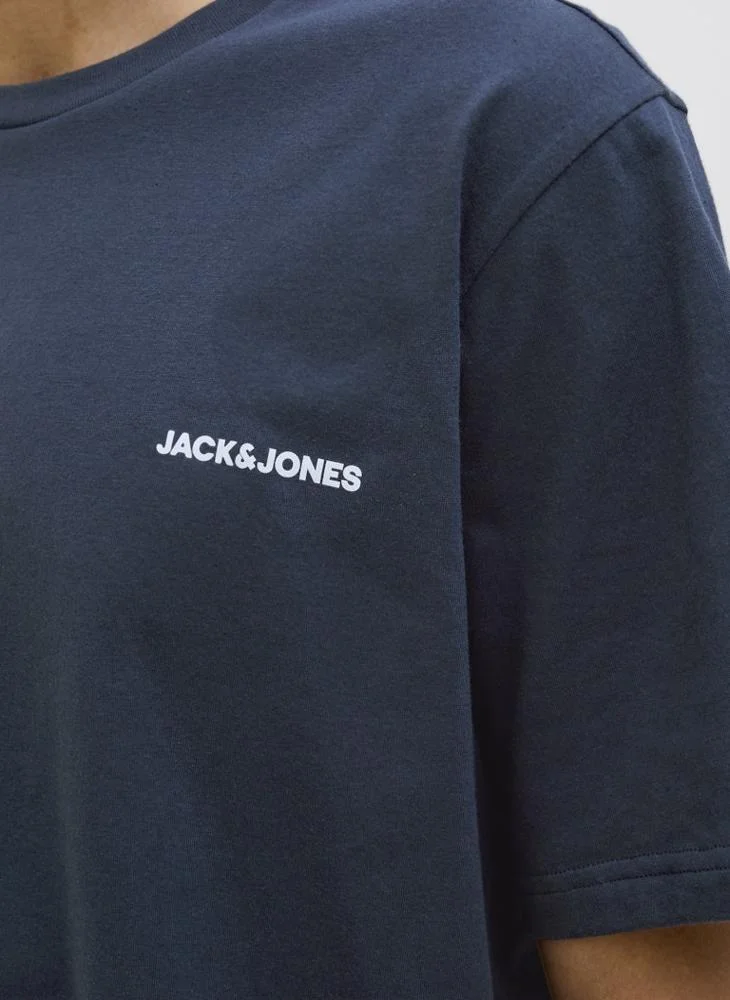 JACK & JONES  Logo Crew Neck Regular Fit T-Shirt for Men | Best Price UAE