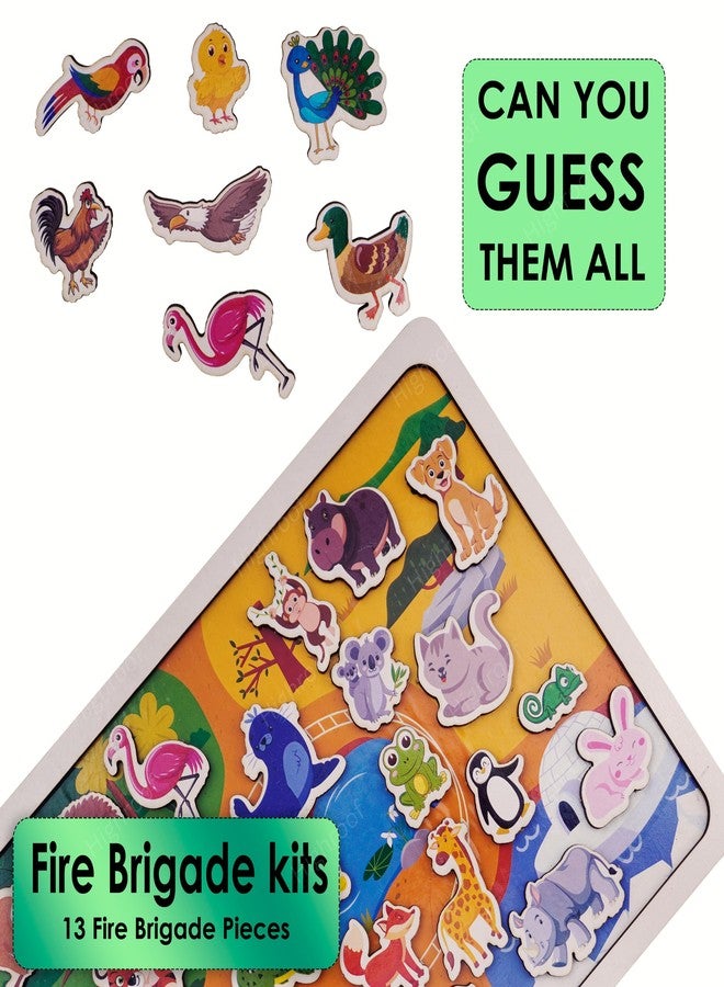 HighRoof Puzzle for Toddlers Montessori Wooden Educational Board with Sight, Taste, Touch, Hearing & Smell – Colorful Matching Game for Kids Age 2 3 4 5 6 7+ Years (Animal House Puzzle) - Image 2